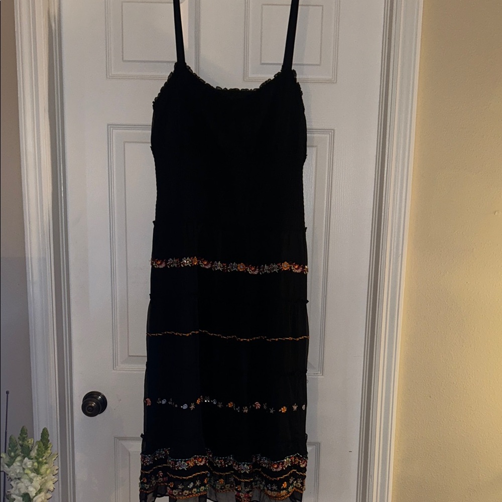 Michelle Antonelli black silk dress